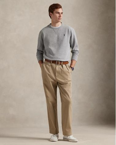 SWEAT COL ROND RALPH LAUREN MOLLETON GRIS