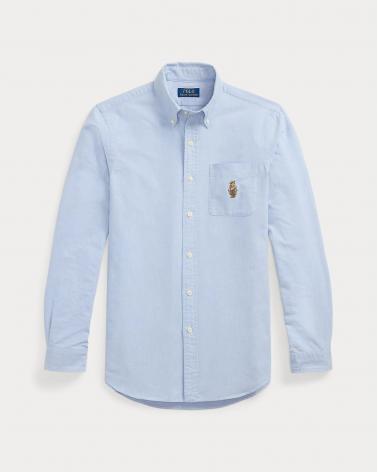 CHEMISE RALPH LAUREN BEAR OXFORD CIEL 