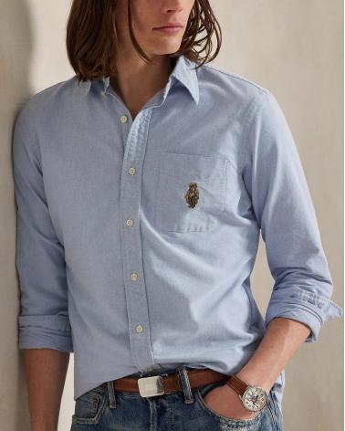 CHEMISE RALPH LAUREN BEAR OXFORD CIEL 