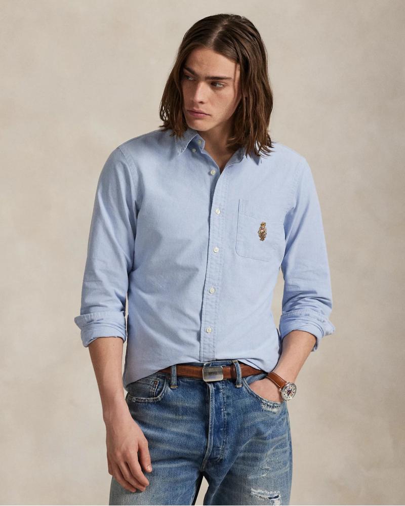 CHEMISE RALPH LAUREN BEAR OXFORD CIEL 