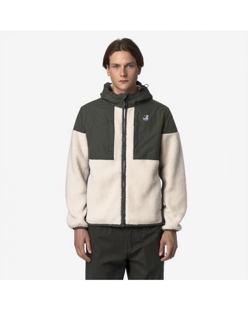 BLOUSON K-WAY SAMSON 4.0 ORSETTO Green Black-Ecru KAKI-UNISEX