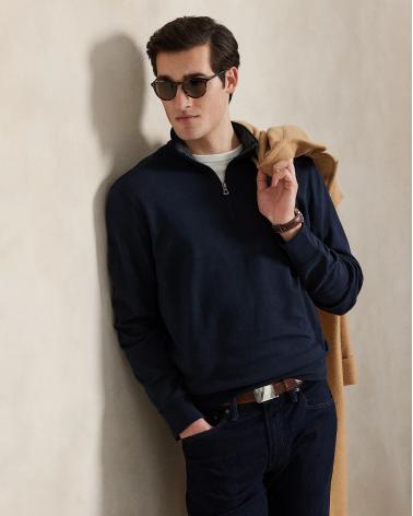 SWEAT DEMI ZIP RALPH LAUREN MARINE