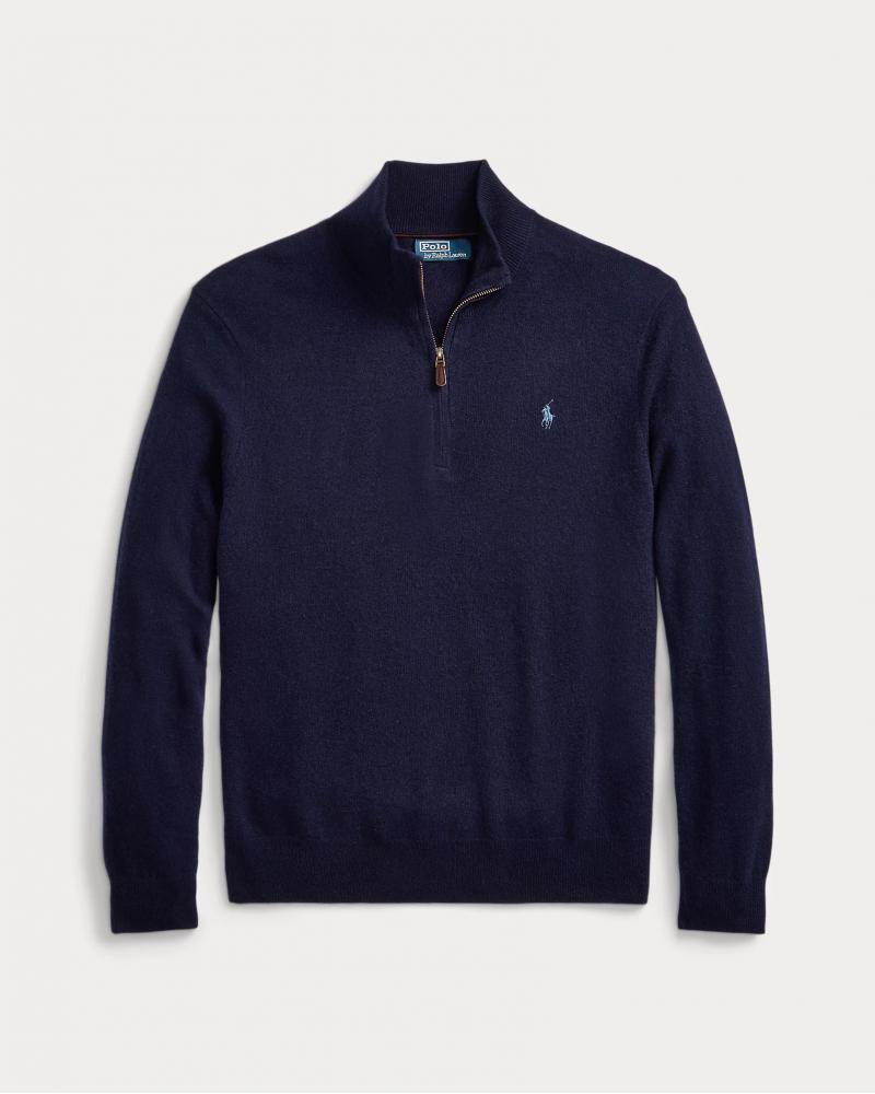 PULL DEMI ZIP LAINE MARINE