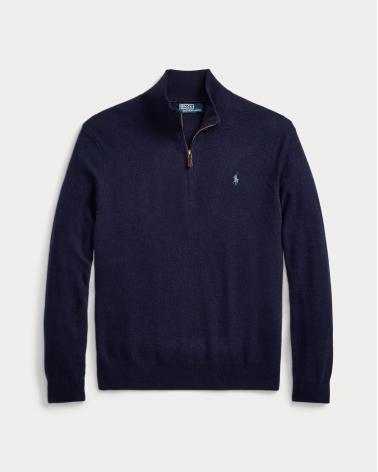 PULL DEMI ZIP LAINE MARINE