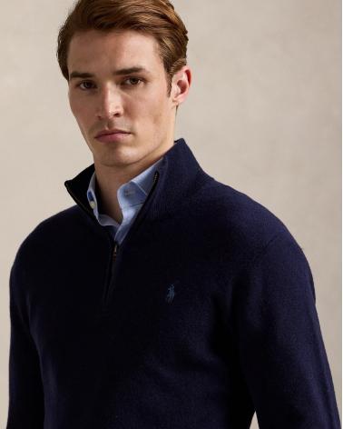 PULL DEMI ZIP LAINE MARINE