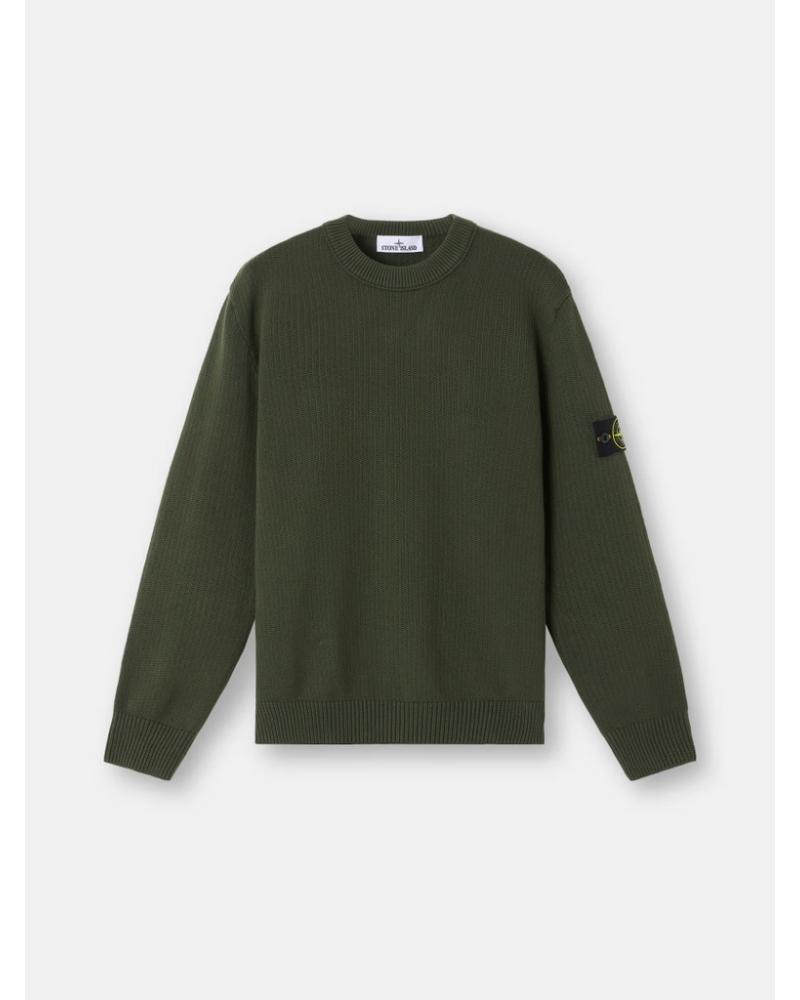 PULL COL ROND STONE ISLAND 5100049 0054 VERT MILITAIRE