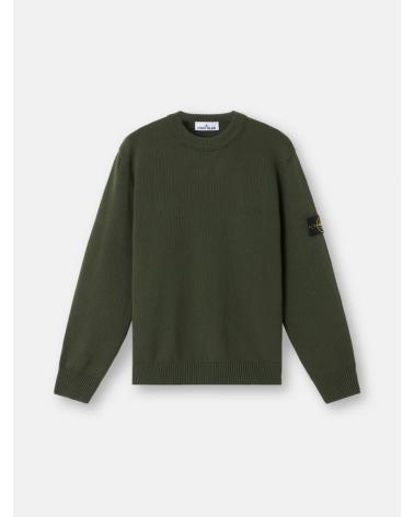 PULL COL ROND STONE ISLAND 5100049 0054 VERT MILITAIRE