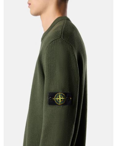 PULL COL ROND STONE ISLAND 5100049 0054 VERT MILITAIRE