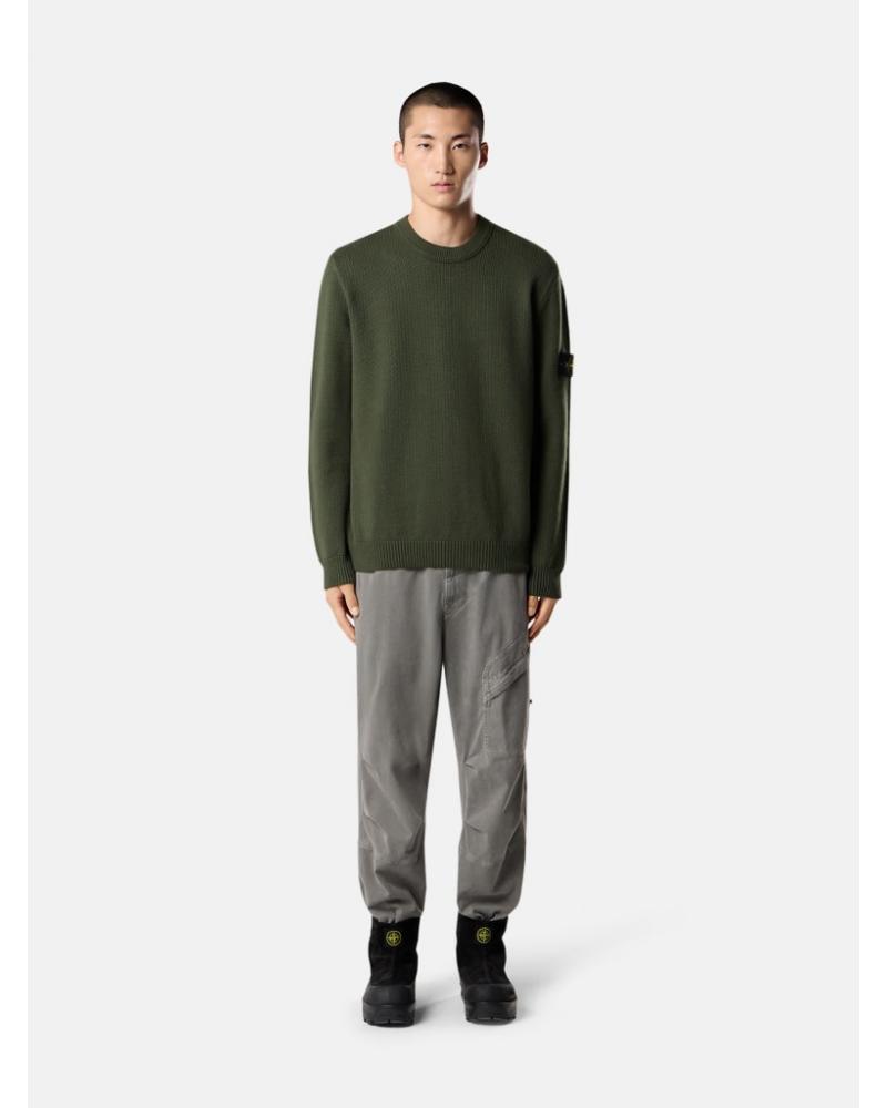 PULL COL ROND STONE ISLAND 5100049 0054 VERT MILITAIRE