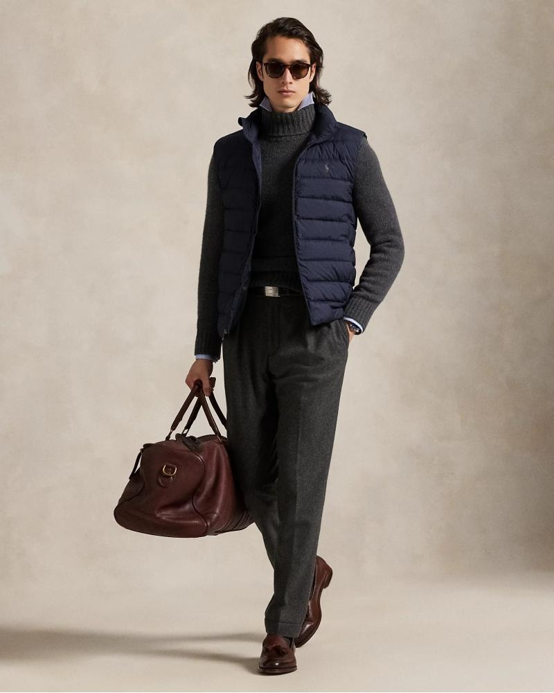 GILET RALPH LAUREN EN DUVET RANGEABLE MARINE