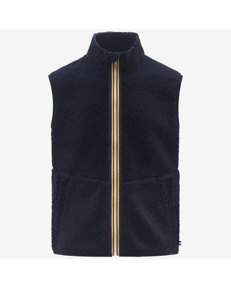 GILET S/MANCHES YANNICK K-WAY SHERPA POLAR REVERSIBLE  BLUE DEPHT BLUE MARINE