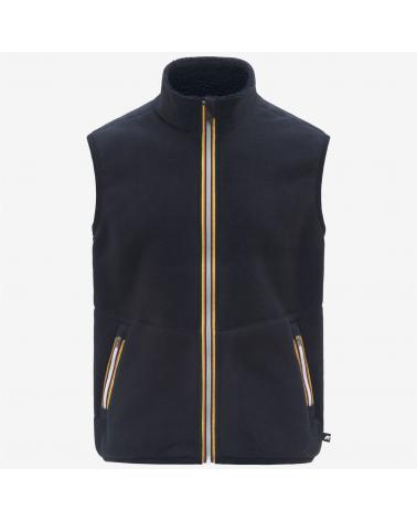 GILET S/MANCHES YANNICK K-WAY SHERPA POLAR REVERSIBLE  BLUE DEPHT BLUE MARINE
