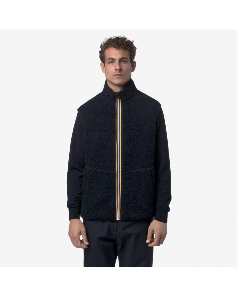 GILET S/MANCHES YANNICK K-WAY SHERPA POLAR REVERSIBLE  BLUE DEPHT BLUE MARINE