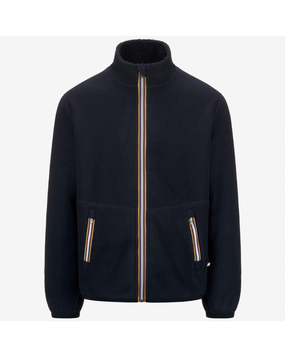 GILET ZIPPE SWEAT K-WAY PASCAL SHERPA POLAR DOUBLE BLUE DEPTH  BLUE MARINE