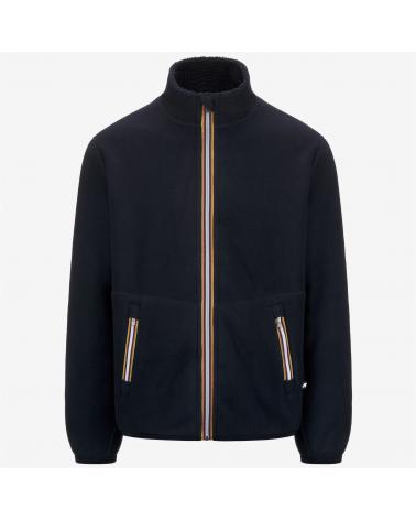 GILET ZIPPE SWEAT K-WAY PASCAL SHERPA POLAR DOUBLE BLUE DEPTH  BLUE MARINE