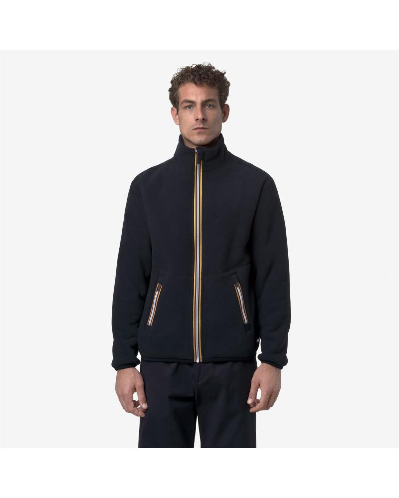 GILET ZIPPE SWEAT K-WAY PASCAL SHERPA POLAR DOUBLE BLUE DEPTH  BLUE MARINE