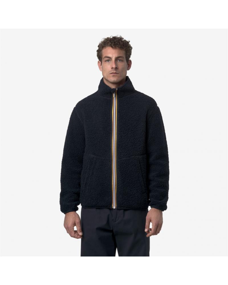 GILET ZIPPE SWEAT K-WAY PASCAL SHERPA POLAR DOUBLE BLUE DEPTH  BLUE MARINE