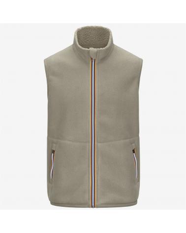 YANNICK K-WAY SHERPA POLAR REVERSIBLE GREEN OAK BEIGE