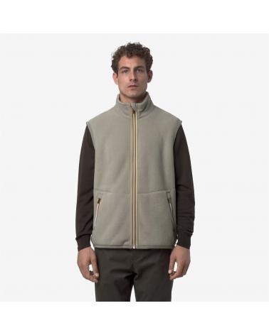 YANNICK K-WAY SHERPA POLAR REVERSIBLE GREEN OAK BEIGE