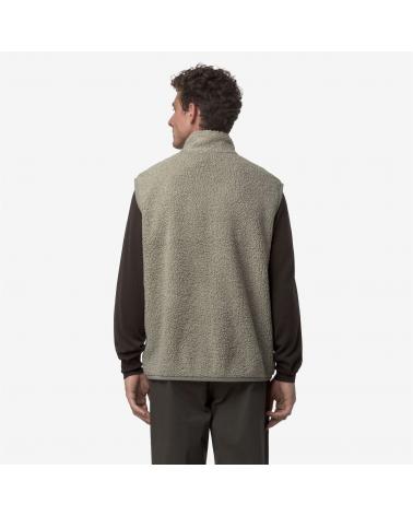 YANNICK K-WAY SHERPA POLAR REVERSIBLE GREEN OAK BEIGE