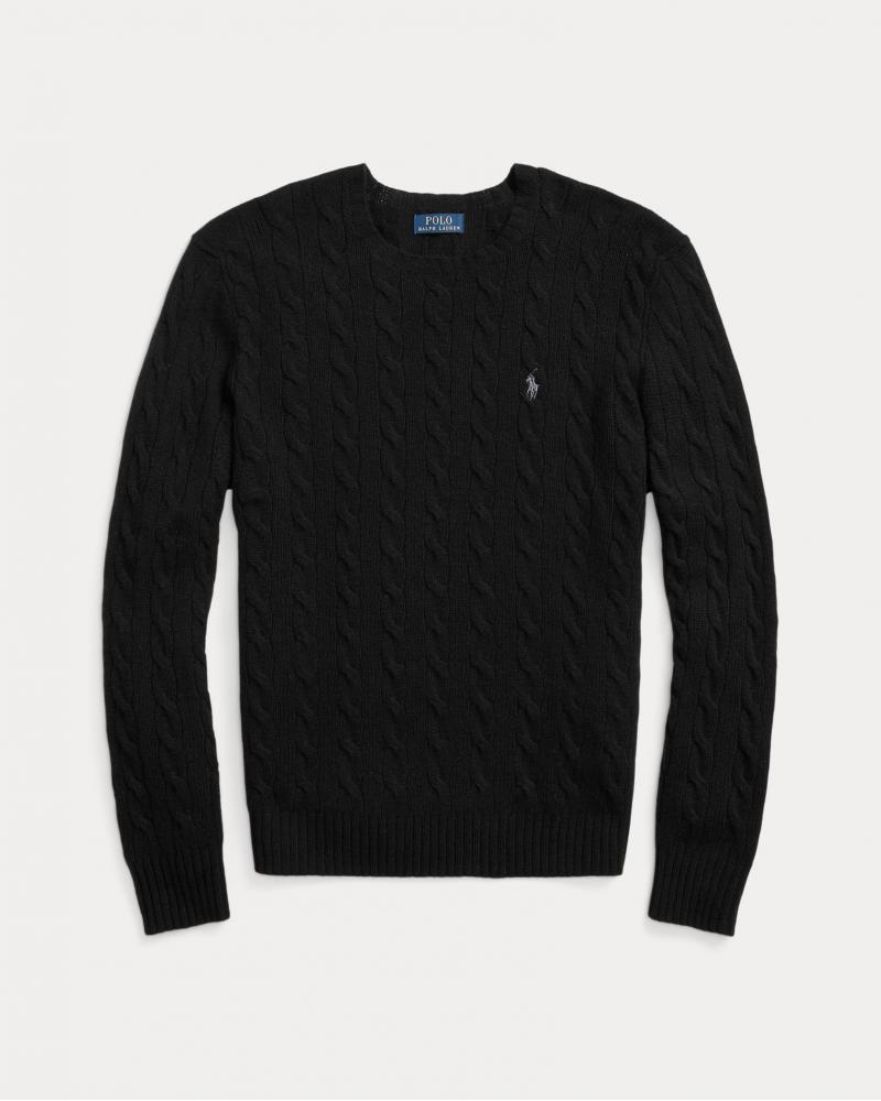 PULL COL ROND CABLE RALPH LAUREN NOIR
