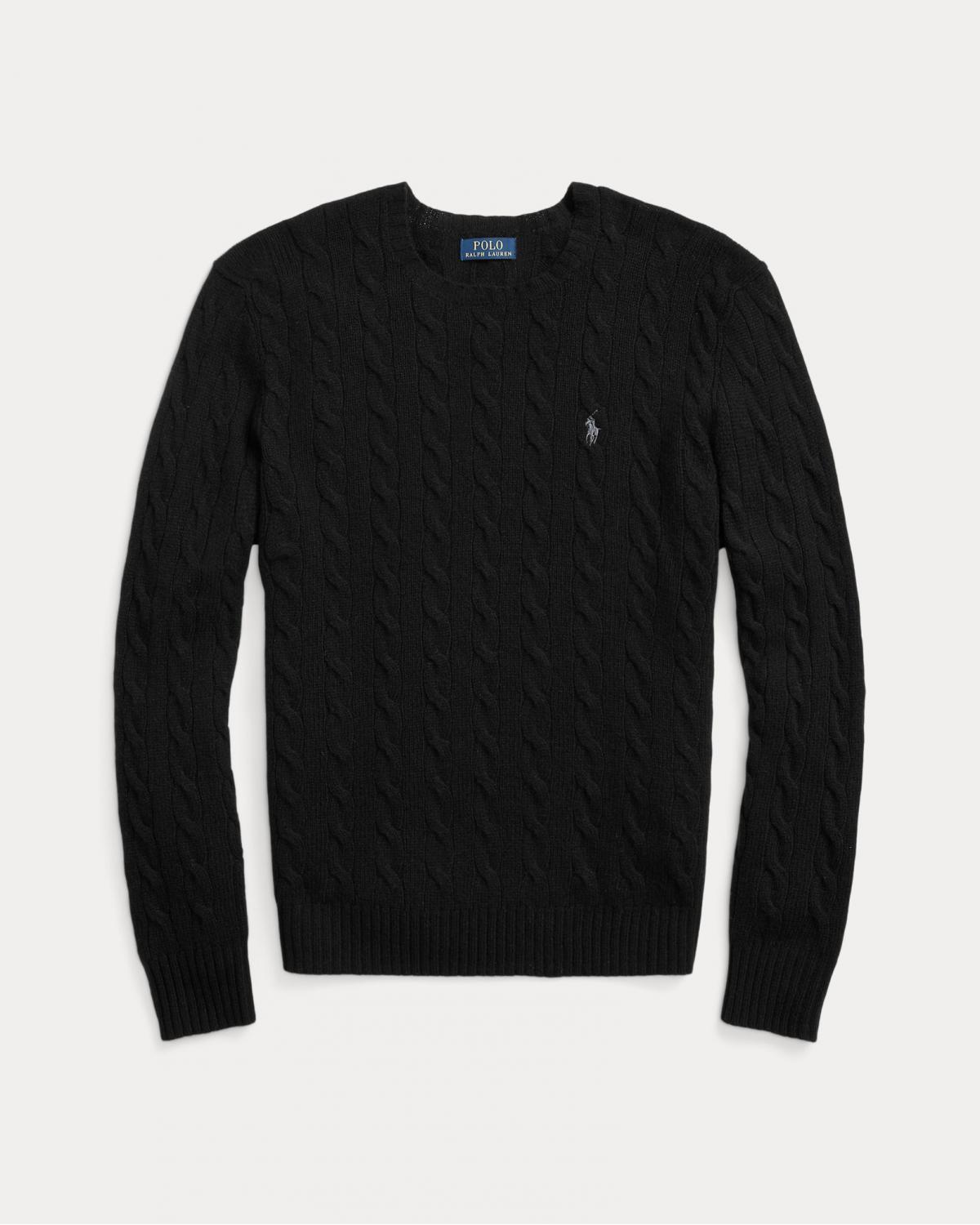 PULL COL ROND CABLE RALPH LAUREN NOIR