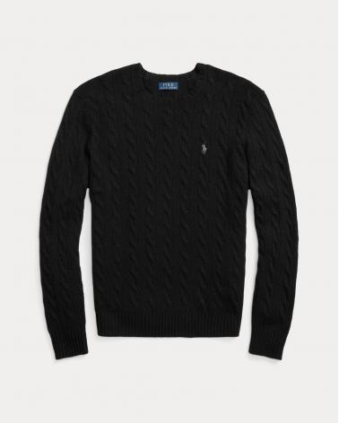 PULL COL ROND CABLE RALPH LAUREN NOIR