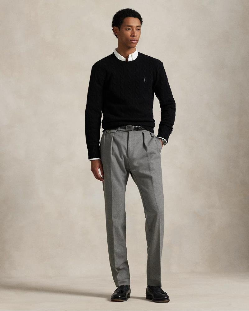 PULL COL ROND CABLE RALPH LAUREN NOIR