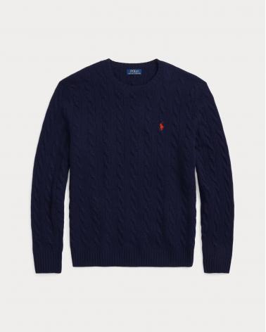 PULL RALPH LAUREN COL ROND MARINE