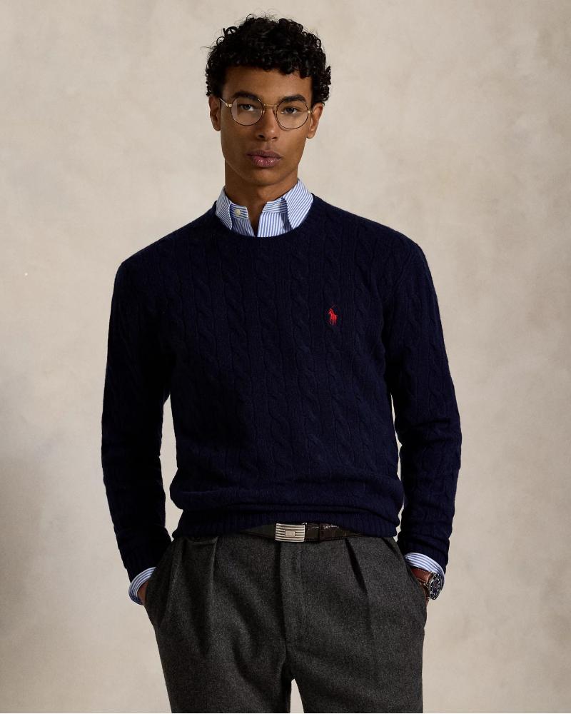 PULL RALPH LAUREN COL ROND MARINE