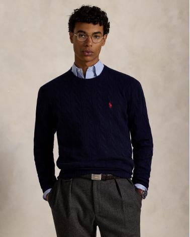 PULL RALPH LAUREN COL ROND MARINE