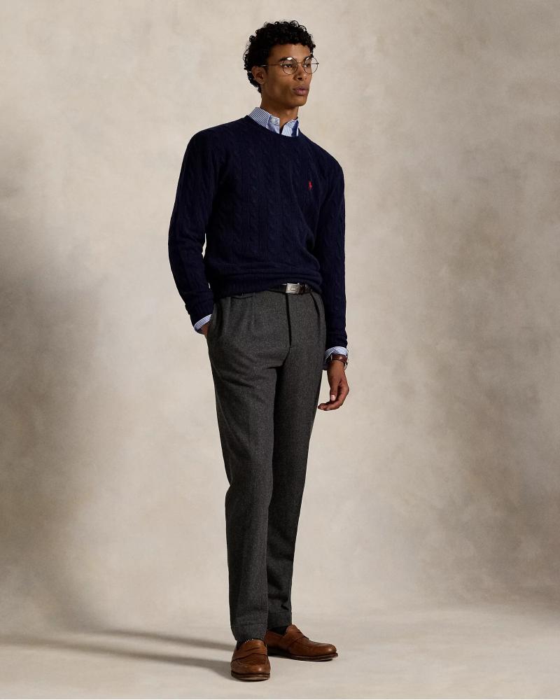 PULL RALPH LAUREN COL ROND MARINE