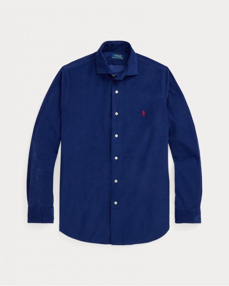CHEMISE  RALPH VELOURS CÔTELÉ MARINE