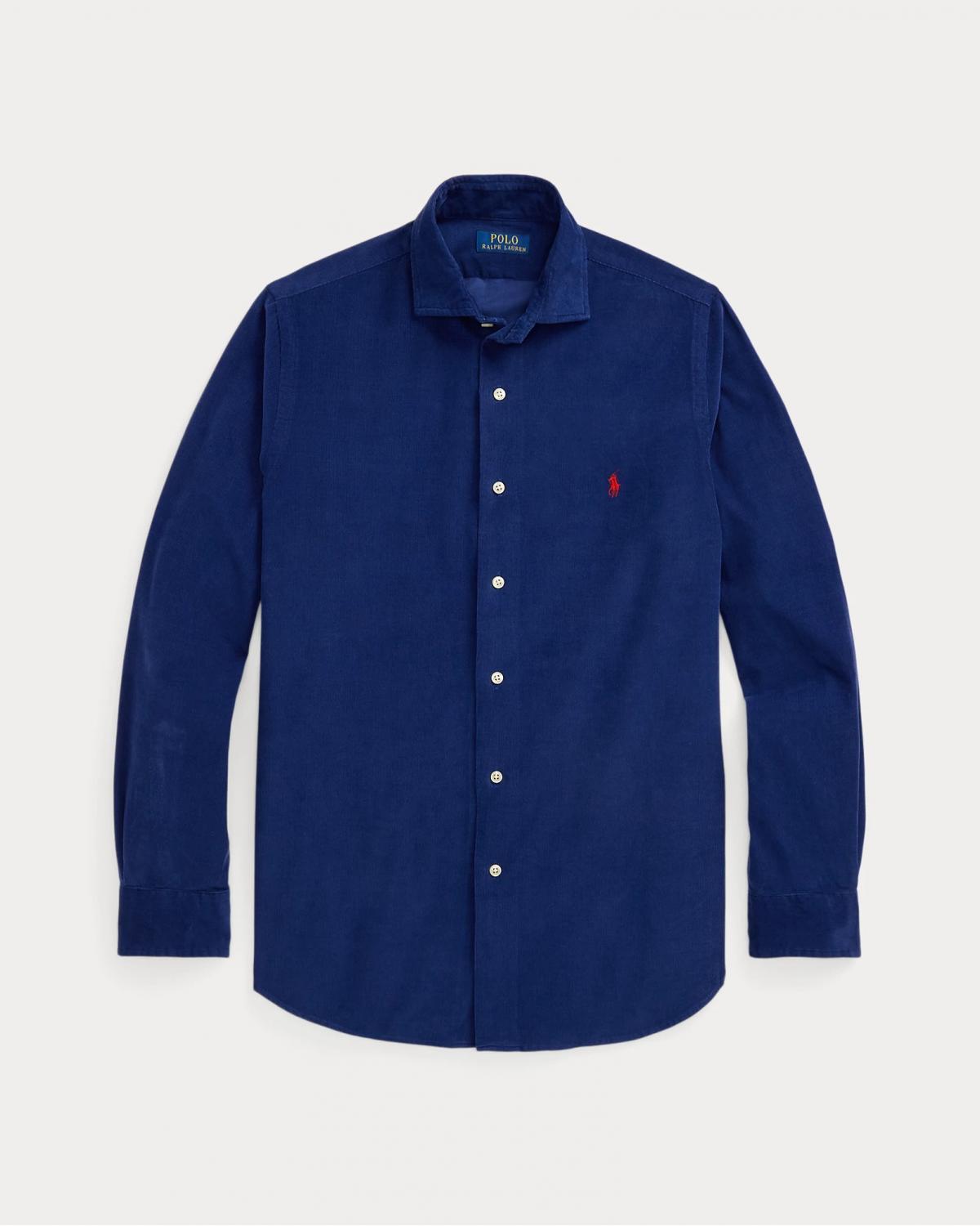 CHEMISE  RALPH VELOURS CÔTELÉ MARINE