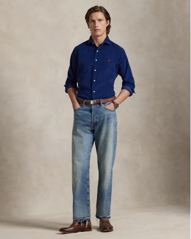 CHEMISE  RALPH VELOURS CÔTELÉ MARINE