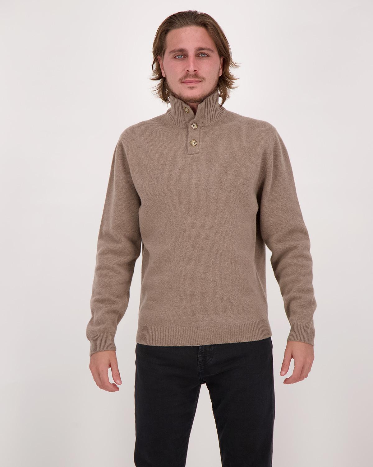 PULL D FIESOLICOL MONTANT BOUTONS 0070 CAMEL  BLEND CASHMERE