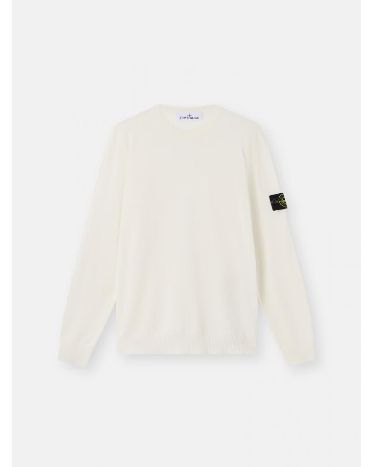 PULL STONE ISLAND COL ROND 5100071 C4  0093 IVOIRE