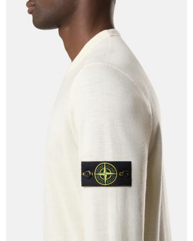 PULL STONE ISLAND COL ROND 5100071 C4  0093 IVOIRE