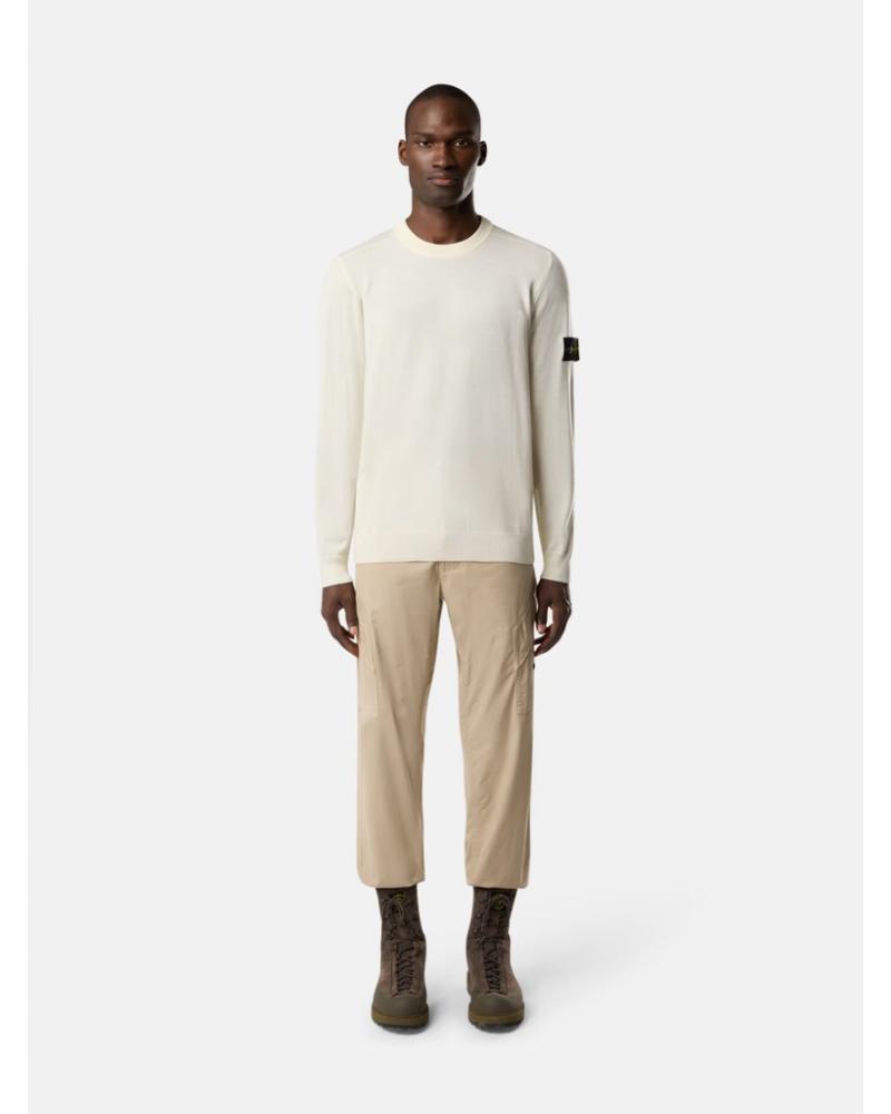 PULL STONE ISLAND COL ROND 5100071 C4  0093 IVOIRE