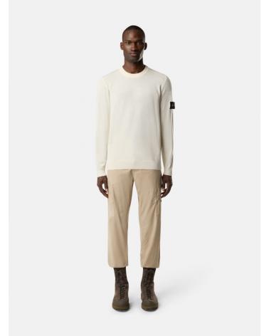 PULL STONE ISLAND COL ROND 5100071 C4  0093 IVOIRE