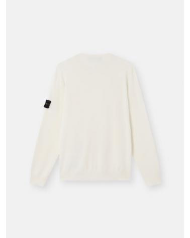 PULL STONE ISLAND COL ROND 5100071 C4  0093 IVOIRE