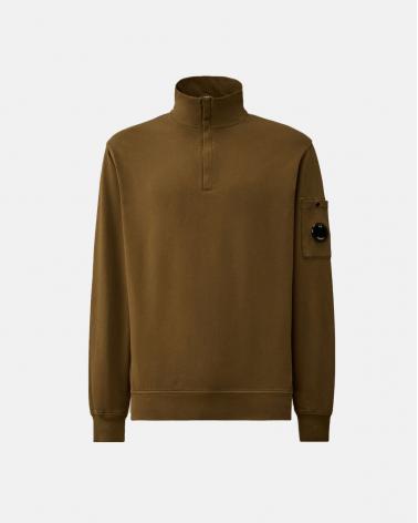SWEAT POLO COLLAR SS 102A  683 CP COMPANY KAKI