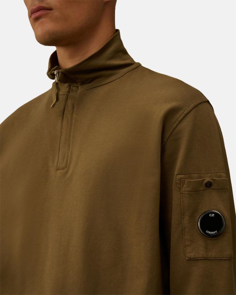SWEAT POLO COLLAR SS 102A  683 CP COMPANY KAKI