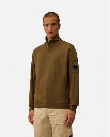 SWEAT POLO COLLAR SS 102A  683 CP COMPANY KAKI