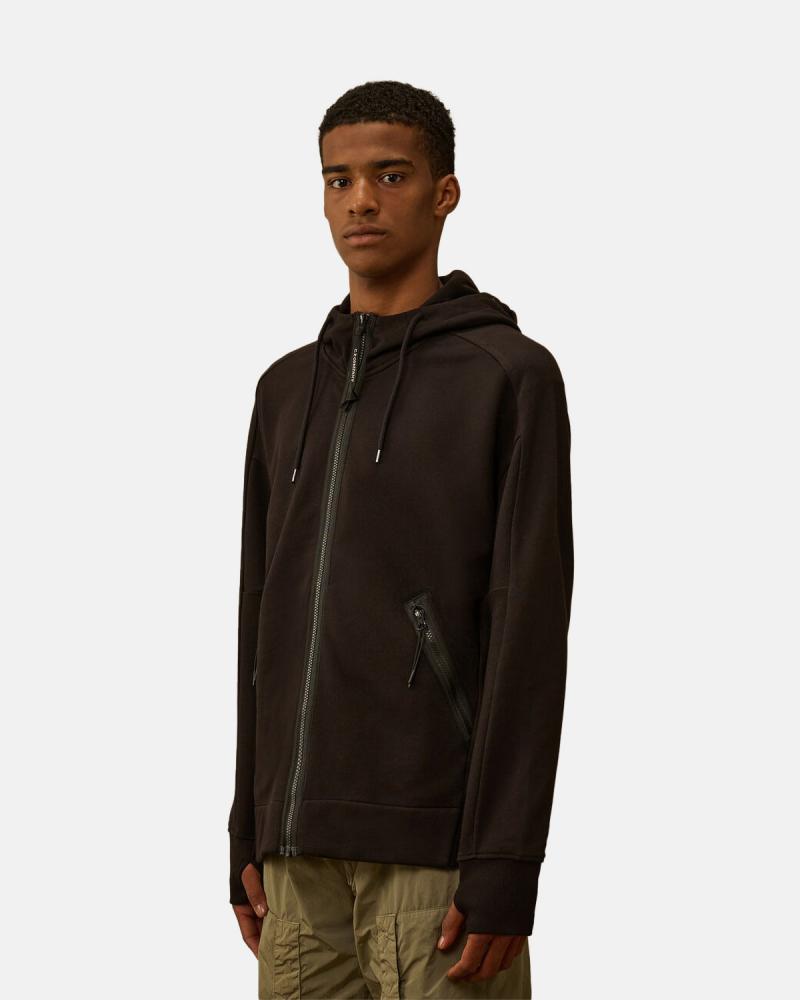SWEAT HOODED OPEN SS715 999 NOIR