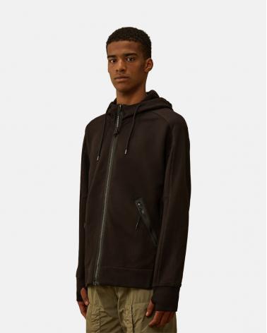 SWEAT HOODED OPEN SS715 999 NOIR