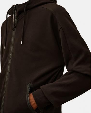 SWEAT HOODED OPEN SS715 999 NOIR
