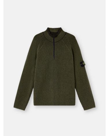 PULL STONE ISLAND  VANISÉ FULL RIB RWS WOOL 5100024 S00L7 0054 VERT MILITAIRE