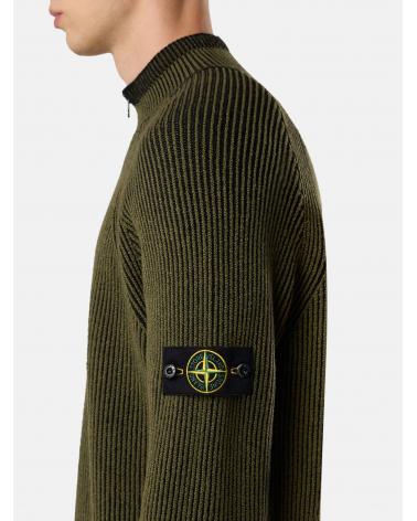 PULL STONE ISLAND  VANISÉ FULL RIB RWS WOOL 5100024 S00L7 0054 VERT MILITAIRE