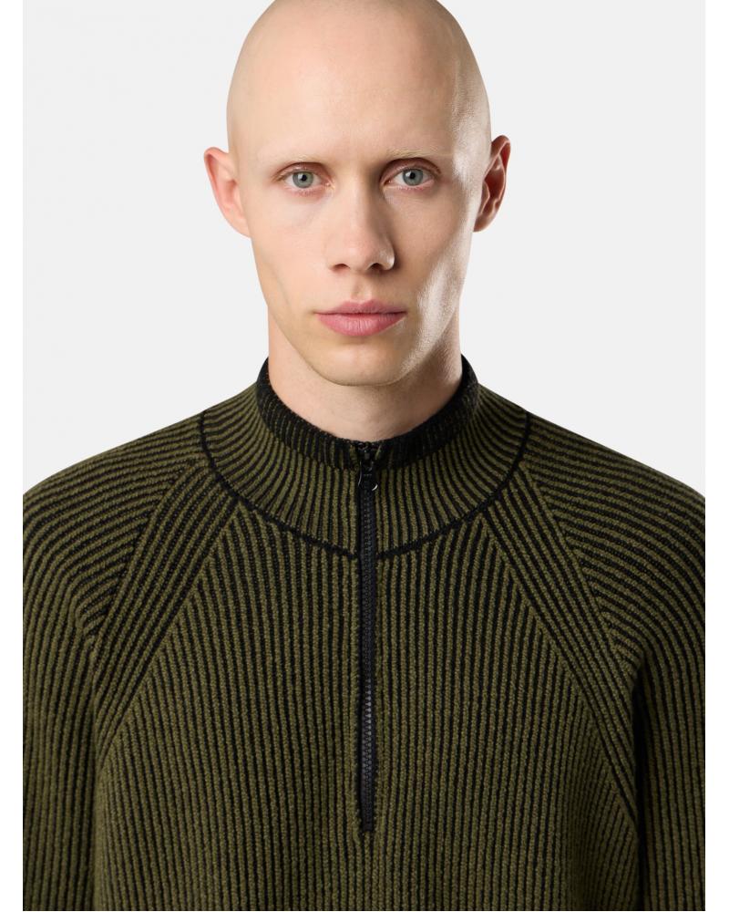 PULL STONE ISLAND  VANISÉ FULL RIB RWS WOOL 5100024 S00L7 0054 VERT MILITAIRE